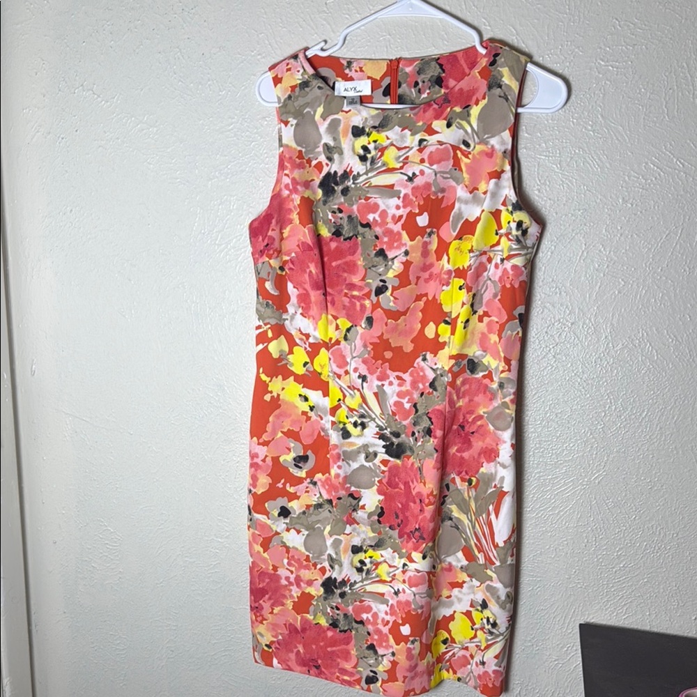 Ann Taylor Floral Sleeveless Dress - Red, Pink, Yellow